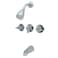Kingston Brass KB130 TripleHandle Tub and Shower Faucet in Polished Chrome