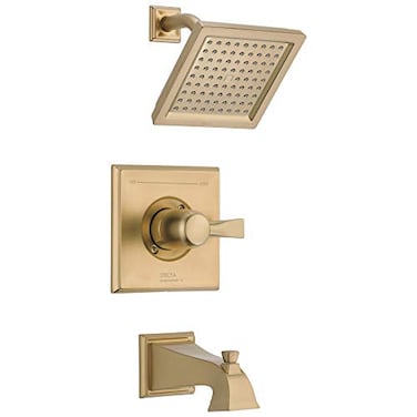 Delta Faucet Dryden 14 Series SingleFunction Tub and Shower Trim Kit with SingleSpray TouchClean Shower Head Champagne Bronze 20 GPM Water Flow T14451CZWE Valve Not Included