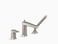 KOHLER 740324BN Taut DeckMount Bath Faucet with Handshower 3Hole Bathtub Faucet with Diverter Spout Bath Spout Vibrant Brushed Nickel