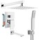 gotonovo Shower System with Tub Spout Wall Mounted Rain Shower Head and Handle Combo Shower Faucet Set with Valve 10 Inch Polish Chrome