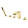 SUMERAIN Roman Tub Faucet Set 5 Holes Deck Mount Waterfall Bathtub Faucet with Handheld Shower Brushed Gold