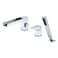 SUMERAIN Waterfall Roman Tub Faucet with Hand Shower 3 Hole Bathtub Faucet Chrome Finish