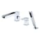 SUMERAIN Waterfall Roman Tub Faucet with Hand Shower 3 Hole Bathtub Faucet Chrome Finish