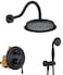 WINKEAR Rain Shower Head with Handheld Spray Rainfall Shower System with Roughin Valve Shower Faucet Set with Pressure Balance Valve 9 Inch Luxury Shower Trim Kit Wall Mount Matte Black
