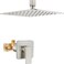 Heyalan Shower Faucet Set Square Stainless Steel Bathroom Rainfall Shower System One Handle Single Function Shower Trim Kit with Roughin Valve Male ThreadCeiling Mount10 InchBrushed Nickel
