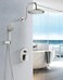 BRIGHT SHOWERS Shower Faucet Set Shower System with Shower Valve Trim Kit Double Handle Shower Fixture Rainfall Shower Head and 9Setting Handheld Spray Combo Valve Included Brushed Nickel