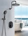 BRIGHT SHOWERS Shower Faucet Set Shower System with Shower Valve Trim Kit Double Handle Shower Fixture Rainfall Shower Head and 9Setting Handheld Spray Combo Valve Included OilRubbed Bronze