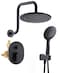 BRIGHT SHOWERS Shower Faucet Set Shower System with Shower Valve Trim Kit Double Handle Shower Fixture Rainfall Shower Head and 9Setting Handheld Spray Combo Valve Included OilRubbed Bronze