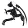 Kingston Brass KS226MB Kingston Wall Mount Tub Faucet with Hand Shower Matte Black
