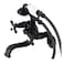 Kingston Brass KS226MB Kingston Wall Mount Tub Faucet with Hand Shower Matte Black