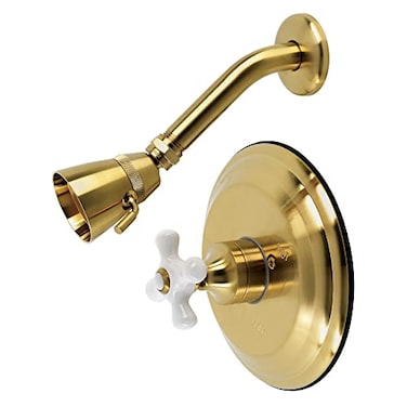 Kingston Brass KB3637PXTSO Restoration SingleHandle Pressure Balanced Shower Faucet Trim Only in Brushed Brass