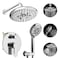 EMBATHER Shower Faucet Sets Overhead Rain Head Shower System with High Pressure Handheld Complete Combo and Mixer Valve Trim Kit Polished Chrome Rainfall Shower Fixture for Luxury Bathroom