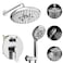 EMBATHER Shower Faucet Sets Overhead Rain Head Shower System with High Pressure Handheld Complete Combo and Mixer Valve Trim Kit Polished Chrome Rainfall Shower Fixture for Luxury Bathroom