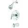 EZ-FLO EZFLO Contemporary SingleHandle Tub and Shower Trim Kit with Slipon Diverter and Shower Head Chrome 10575