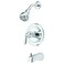 EZ-FLO EZFLO Contemporary SingleHandle Tub and Shower Trim Kit with Slipon Diverter and Shower Head Chrome 10575