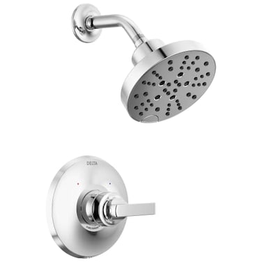 Delta Tetra 14 Series Chrome Shower Faucet Set Shower Head and Handle Set Valve Trim Kit Lumicoat Chrome T14289PR Valve Not Included