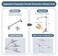 BRIGHT SHOWERS High Pressure Rain Shower Head Combo with Double Extension Arm 8 Inch Rainfall Shower Head with Handheld Spray Height Adjustable Dual Square Showerhead Set Chrome