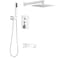 Lava Odoro Modern 3Setting Square Shower and Tub Faucet Set with Shower Head and Handheld Sprayer Chrome Rainfall Shower System with Tub Spout Shower Valve Trim Kit Chrome SF103CT