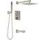 Lava Odoro Modern 3Setting Square Shower and Tub Faucet Set with Shower Head and Handheld Sprayer Brushed Nickel Rainfall Shower System with Tub Spout Shower Valve Trim Kit SF103BNT