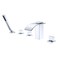 SUMERAIN Waterfall Roman Tub Faucet with Handheld Sprayer Deck Mount Bathtub Faucet Chrome Finish