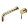 SUMERAIN Wall Mount Bath Tub Faucet Brushed Gold Tub Filler Extra Long Spout with High Flow Rate Includes Brass Roughin Valve