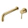 SUMERAIN Wall Mount Bath Tub Faucet Brushed Gold Tub Filler Extra Long Spout with High Flow Rate Includes Brass Roughin Valve