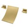 SUMERAIN Waterfall Tub Faucet High Flow Wall Mount Bathtub Faucet Filler Two Handles Brushed Gold Finish