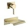 sumerain Wall Mount Tub Faucet Brushed Brass with Waterfall Tub Spout and Rough in Valve High Flow
