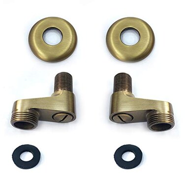 Aolemi 338 Inch Wall Mount Adapter Clawfoot Tub Bathtub Faucet Adjustable Swing Arms Eccentric Screw Antique Brass 2 Pack
