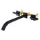 BEIYI Wall Mount Tub Filler Matte Black Bathtub Faucet Extra Long Bath Tub Filler Faucets High Flow 2 Handle Wall Mounted Bathtub Faucets Sets