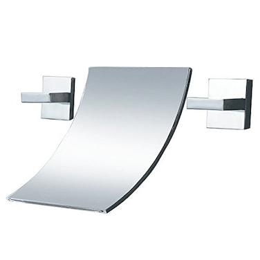 SUMERAIN Wall Mounted Waterfall Bathtub Filler Faucet 3 Hole Chrome Finished
