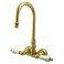 Kingston Brass CC73T2 Vintage Leg Tub Filler Polished Brass 8Inch Adjustable Center