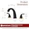 SUMERAIN 2 Handle Widespread Roman Bathtub Faucet Tub Filler with Valve Black and Gold Finish