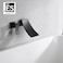sumerain Black Tub Faucet Waterfall Wall Mounted Bathtub Filler LeftHanded Single Handle