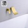 sumerain Wall Mount Tub Faucet Set Waterfall Bathtub Filler Single LeftHanded Handle Brushed Gold Finish