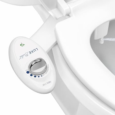 LUXE Bidet NEO 110 Single Nozzle NonElectric Bidet Attachment for Toilet Seat Adjustable Water Pressure Rear Wash White