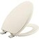 Mayfair Aurora Slow Close Toilet Seat Easy Clean Hinges and Adjustable Perfect Fit Plastic Seat Made in USA Elongated Biscuit