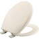 Bemis Aurora Slow Close Toilet Seat Easy Clean Hinges and Adjustable Perfect Fit Plastic Seat Made in USA Round Biscuit