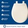 Bemis Aurora Slow Close Toilet Seat Easy Clean Hinges and Adjustable Perfect Fit Plastic Seat Made in USA Round Biscuit