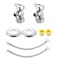 Dreyoo 2 Pack Complete Toilet Valve Set Includes 12 Nom Inlet x 38 OD Compression Outlet Angle Shut Off 78 BC x 38 COMP Toilet Water Supply Line Escutcheon Plate Sealing Tape 12 Inch
