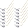 Lasnten 12 Pieces Side Mount Toilet Flush Handle Lever Replacement Brass Universal Flush Lever Finish Kit for Most Toilets Silver Handle