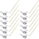 Lasnten 12 Pieces Side Mount Toilet Flush Handle Lever Replacement Brass Universal Flush Lever Finish Kit for Most Toilets Silver Handle