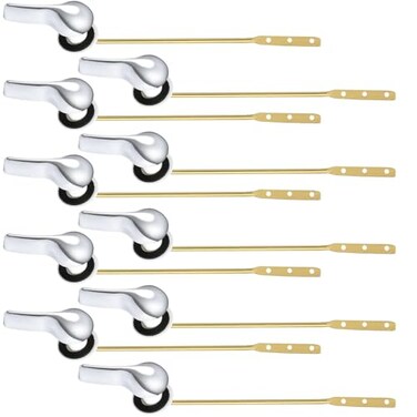 Aemygo 12 Pcs Toilet Handle Lever Flush Replacement Universal Brass Toilet Flush Handle Toilet Tank Trip Lever Bulk for Most Front Mount Toilet