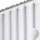Dynamene Extra Wide Shower Curtain 84 Inch Wide Waffle Weave Weighted Thick Cloth Bathroom Shower Curtain Neutral Heavy Duty Hotel Bath Curtain Set with 14 Plastic Hooks 84x72 White