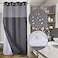 Ecoehoe 48 W x 74 L Hook Free Fabric Stall Shower Curtain with Polyester Snapin Liner with MagnetsHotel Quality Top See Through Grey