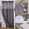 Ecoehoe 48 W x 74 L Hook Free Fabric Stall Shower Curtain with Polyester Snapin Liner with MagnetsHotel Quality Top See Through Grey