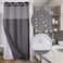 Ecoehoe 48 W x 74 L Hook Free Fabric Stall Shower Curtain with Polyester Snapin Liner with MagnetsHotel Quality Top See Through Grey
