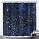 Riyidecor Night Sky Space Shower Curtain No Glitter Star Bathroom Decor 72Wx72H Inch Galaxy Starry Dark Blue Cosmic Fantasy Universe Nebula Outer Space Fabric Waterproof 12 Plastic Hooks