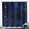 Riyidecor Night Sky Space Shower Curtain No Glitter Star Bathroom Decor 72Wx72H Inch Galaxy Starry Dark Blue Cosmic Fantasy Universe Nebula Outer Space Fabric Waterproof 12 Plastic Hooks