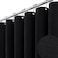 BTTN Black Fabric Shower Curtain Linen Textured Heavy Duty Cloth Shower Curtain Set with 12 Plastic Hooks Rust Resistant Machine Washable Simple Hotel Spa Luxury Bath Curtains for Bathroom 72x72